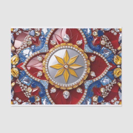 Weefselpapier met Colombiaanse kleuren ontwerp Tissuepapier (Voorkant)