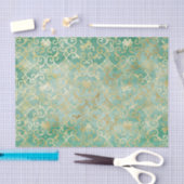 Weefselpapier met groen- en goudDamasbedekking Tissuepapier (Craft)