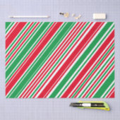 Weefselpapier met groene rode witte streep tissuepapier (Craft)