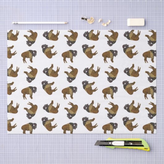 Weefselpapier met houtbadge Buffalo Tissuepapier (Craft)