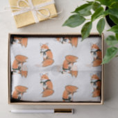 Weefselpapier met houtbadge Fox Tissuepapier (Geschenk)