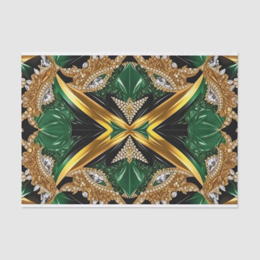 Weefselpapier met Jamaicaanse kleuren ontwerp Tissuepapier (Voorkant)