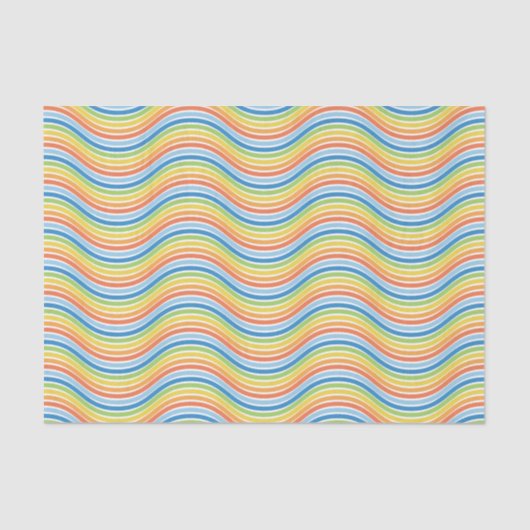 Weefselpapier met kleurrijke Wavy Lines Tissuepapier (Voorkant)