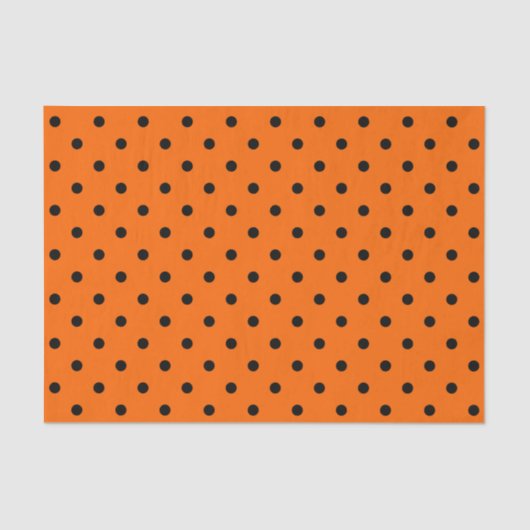 Weefselpapier met Oranje/zwarte pooldots Tissuepapier (Voorkant)