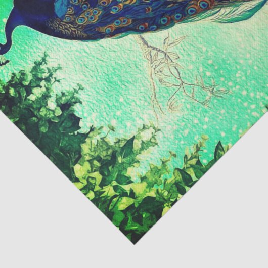 Weefselpapier met  pacock tissuepapier (Detail)