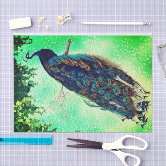 Weefselpapier met  pacock tissuepapier (Craft)