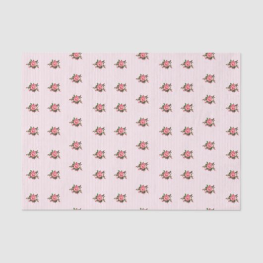 Weefselpapier met roze roze Shabby Roses Tissuepapier (Voorkant)