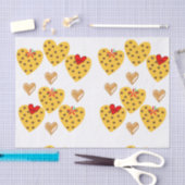 Weefselpapier met Valentijnsdag Gold Hearts Tissuepapier (Craft)