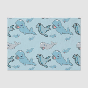 Weefselpapier met walvissen en zeehonden tissuepapier