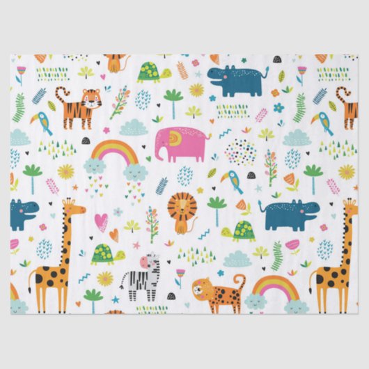 WEEFSELPAPIER : OERWOUD DIEREN TISSUEPAPIER (Voorkant)