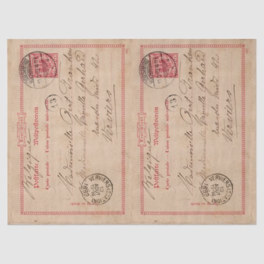 Weefselpapier ontkoppeling -  Duits Briefkaart Tissuepapier (Voorkant)