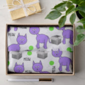 Weefselpapier Paarse katten Tissuepapier (Geschenk)
