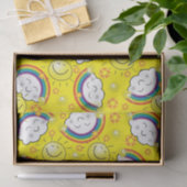 Weefselpapier Regenboog Zonnewolken Geel Tissuepapier (Geschenk)