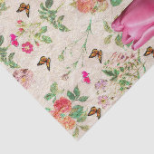 Weefselpapier Roze Tulp Vlinder Bloemen Tissuepapier (Detail)