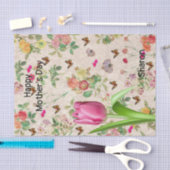 Weefselpapier - roze tulpen vlinderbloemharten tissuepapier (Craft)