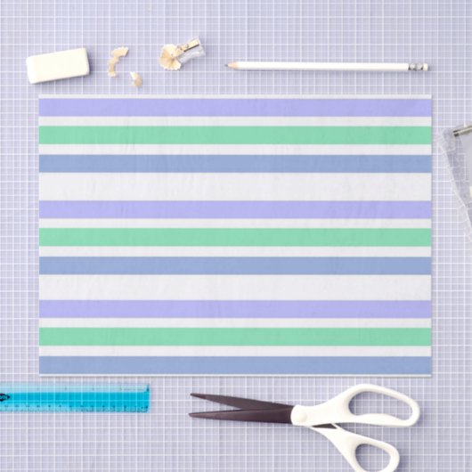 Weefselpapier Stripe Blue Green Tissuepapier (Craft)