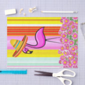 Weefselpapier Stripe Flamingo Floral Tissuepapier (Craft)