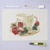 WEEFSELPAPIER:  TEACUP EN STROMEN TISSUEPAPIER (Craft)