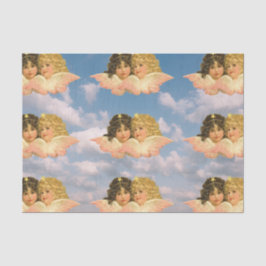 WEEFSELPAPIER  TWIN ANGELS WOLKEN IN BLAUW TISSUEPAPIER