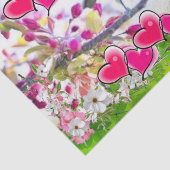 Weefselpapier Vogelroze harten Tissuepapier (Detail)