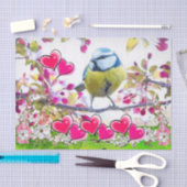 Weefselpapier Vogelroze harten Tissuepapier (Craft)