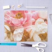 Weefselpapier voor peulroze en crème peonies tissuepapier (Craft)
