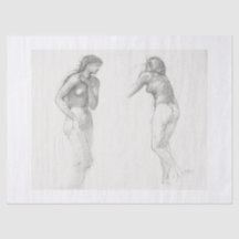 WEEFSELPAPIER : VROUW STUDIE : EDWARD BURNE JONES
