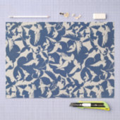 WEEFSELPAPIER : WIT + BLAUW : 1928 TISSUEPAPIER (Craft)