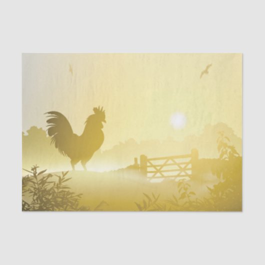 Weefselpapier - Zonnedagochtend Boerderij Land R Tissuepapier (Voorkant)