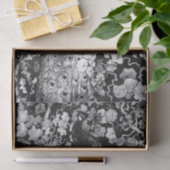 Weefselpapier, ZWART EN WITTE PEACOCK Tissuepapier (Geschenk)