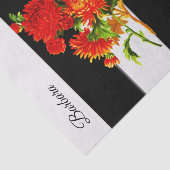 Weefselpapier, zwarte streep, Floral Tissuepapier (Detail)