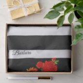 Weefselpapier, zwarte streep, Floral Tissuepapier (Geschenk)