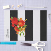 Weefselpapier, zwarte streep, Floral Tissuepapier (Craft)