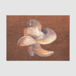 Weefselpapierset (2) Cowboy-Pet en -boot Tissuepapier