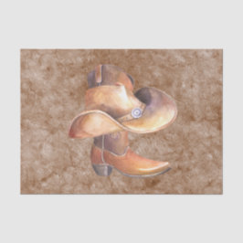 Weefselpapierset (2) Cowboy's Boot & Pet op verf Tissuepapier