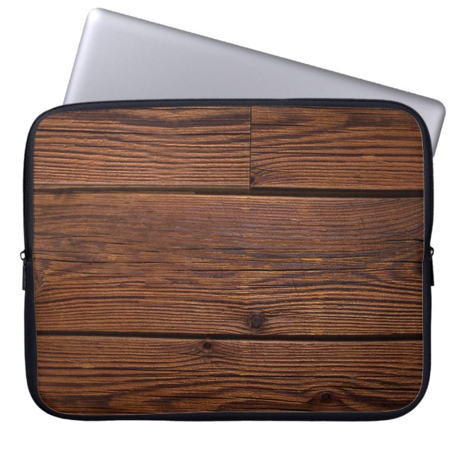 Weefsels met geweerspoeld hout laptop sleeve (Voorkant)