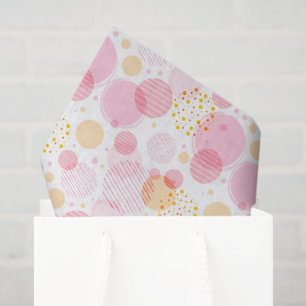 Weefsels met papieren roze cirkels tissuepapier