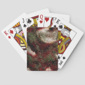 Weefseltextuur in bruin tot mos groen en wit pokerkaarten (Achterkant)