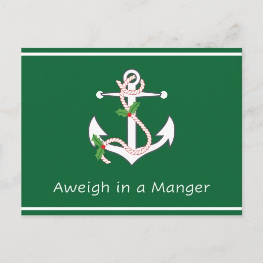 Weeg af in een Manger Post Card Green Briefkaart (Voorkant)