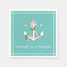 Weeg in een Manger Nautical Holiday Napkin Seafoam