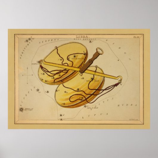 Weegblad - teken van het Afbeelding van het dierl Poster (Voorkant)