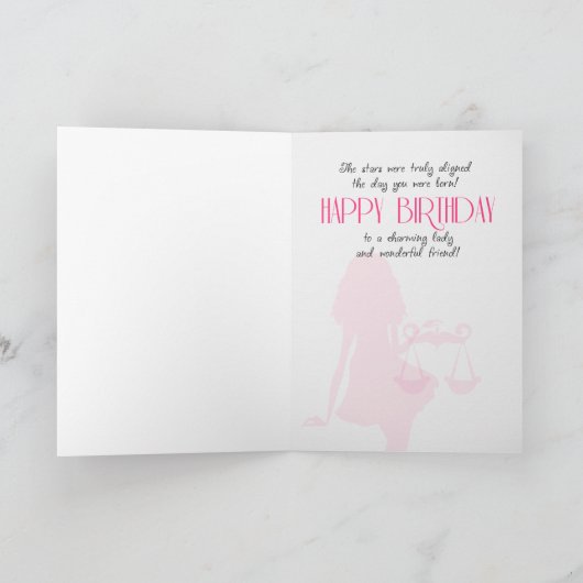 Weegdag voor haar roze 24 en 23 okt. kaart (Binnen)