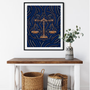 Weegdierenteken Digitale Zodiac-afdrukken Poster