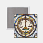 Weegschaal 2 inch vierkante zodiac magneet (Voorkant / Achterkant)