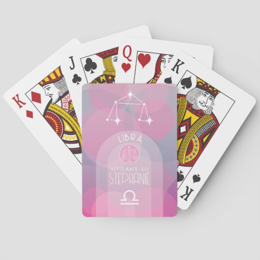 Weegschaal aangepaste geboortedatum - Zodiac - Mod Pokerkaarten (Achterkant)