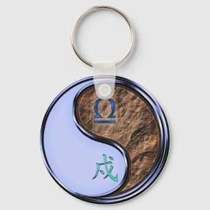 Weegschaal & Aarde Hond Sleutelhanger
