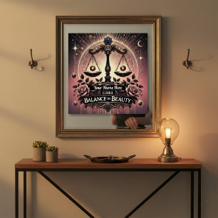 Weegschaal "Balance in Beauty" Glanzend Poster Perfect Poster