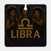 Weegschaal Black Angel Zodiac Ornament (Achterkant)