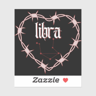 Weegschaal Constellation Gothic Barbed Wire Design Sticker