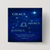 Weegschaal Constellation Psalm Square Button (Voorkant)